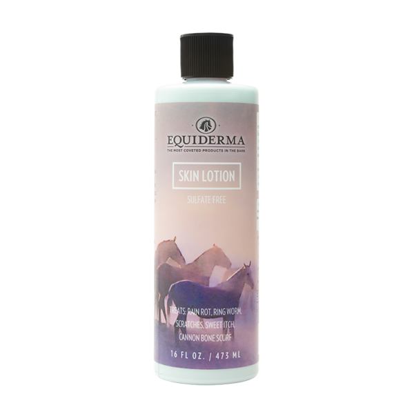 Equiderma Blue Skin Lotion for Horses to treat rain rot ringworm sweet itch and cannon crud
