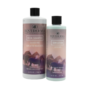 Equiderma Neem Shampoo and Blue Skin Lotion Combo for horses